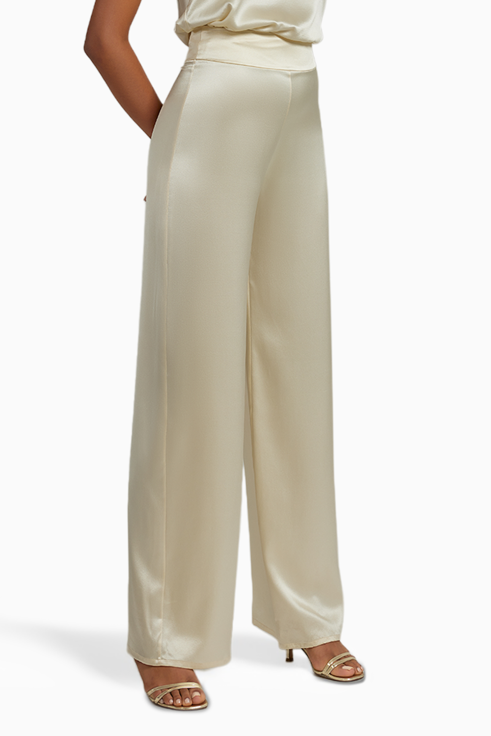 Cream Silk Trousers