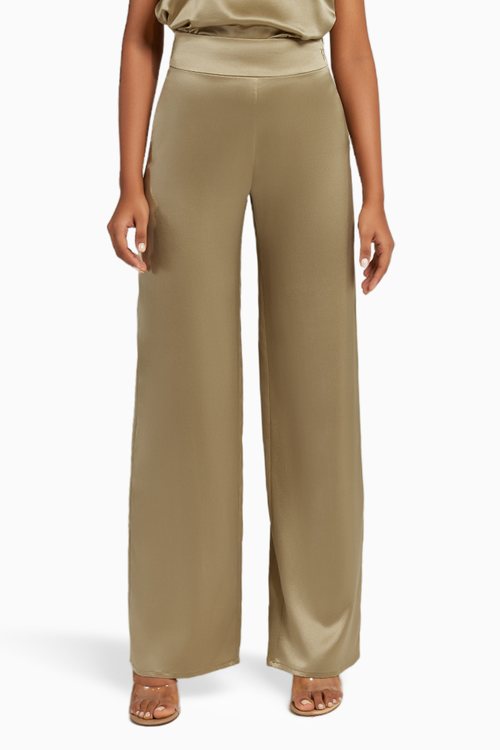 Olive Silk Trousers