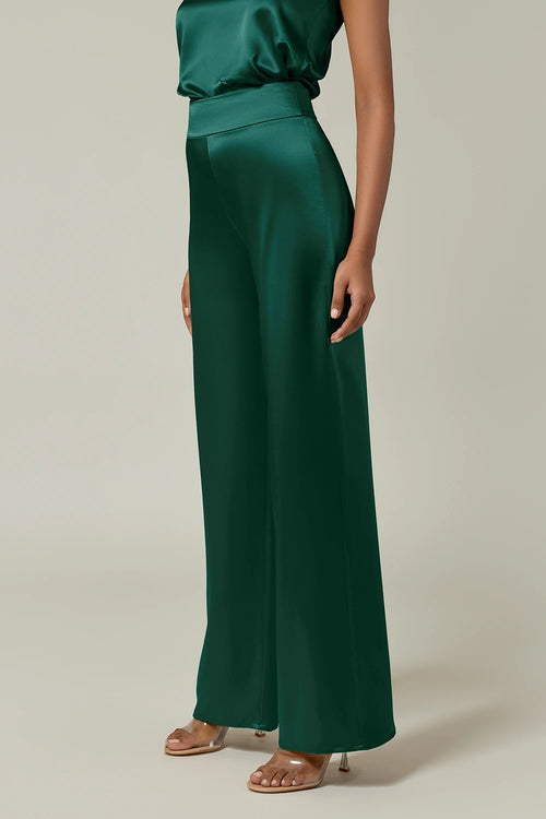 Emerald Silk Trousers