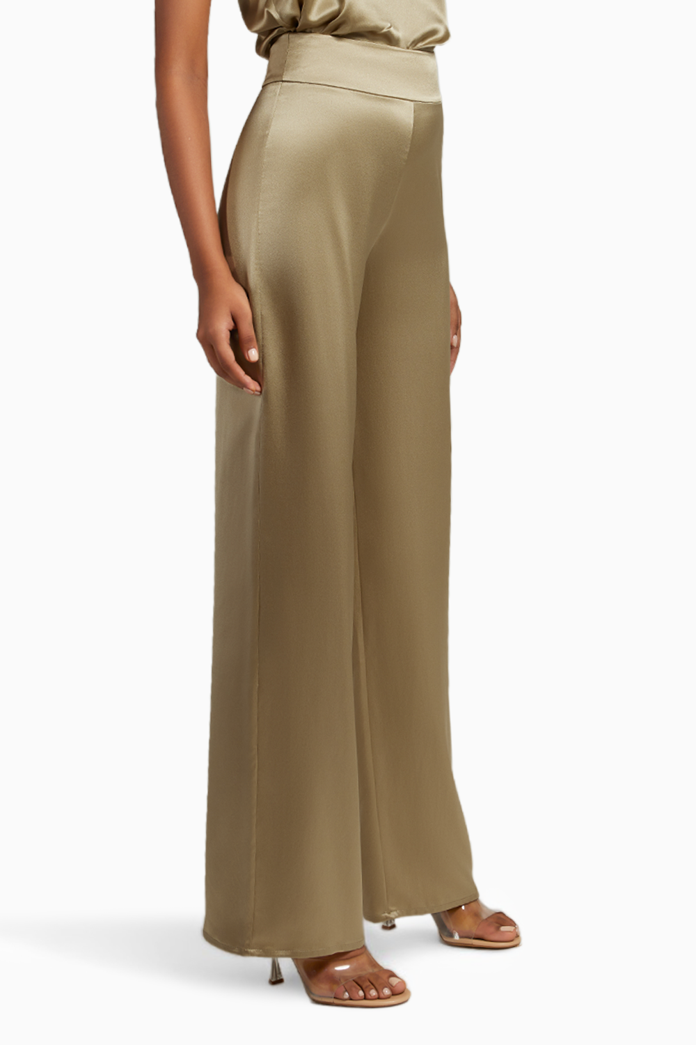 Olive Silk Trousers