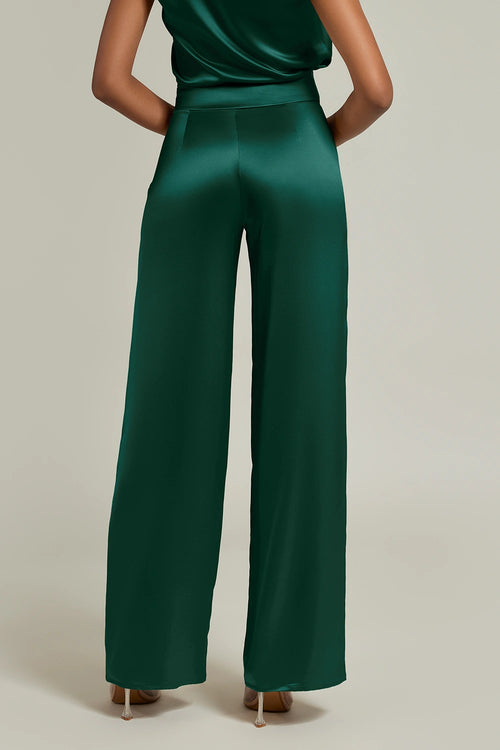 Emerald Silk Trousers
