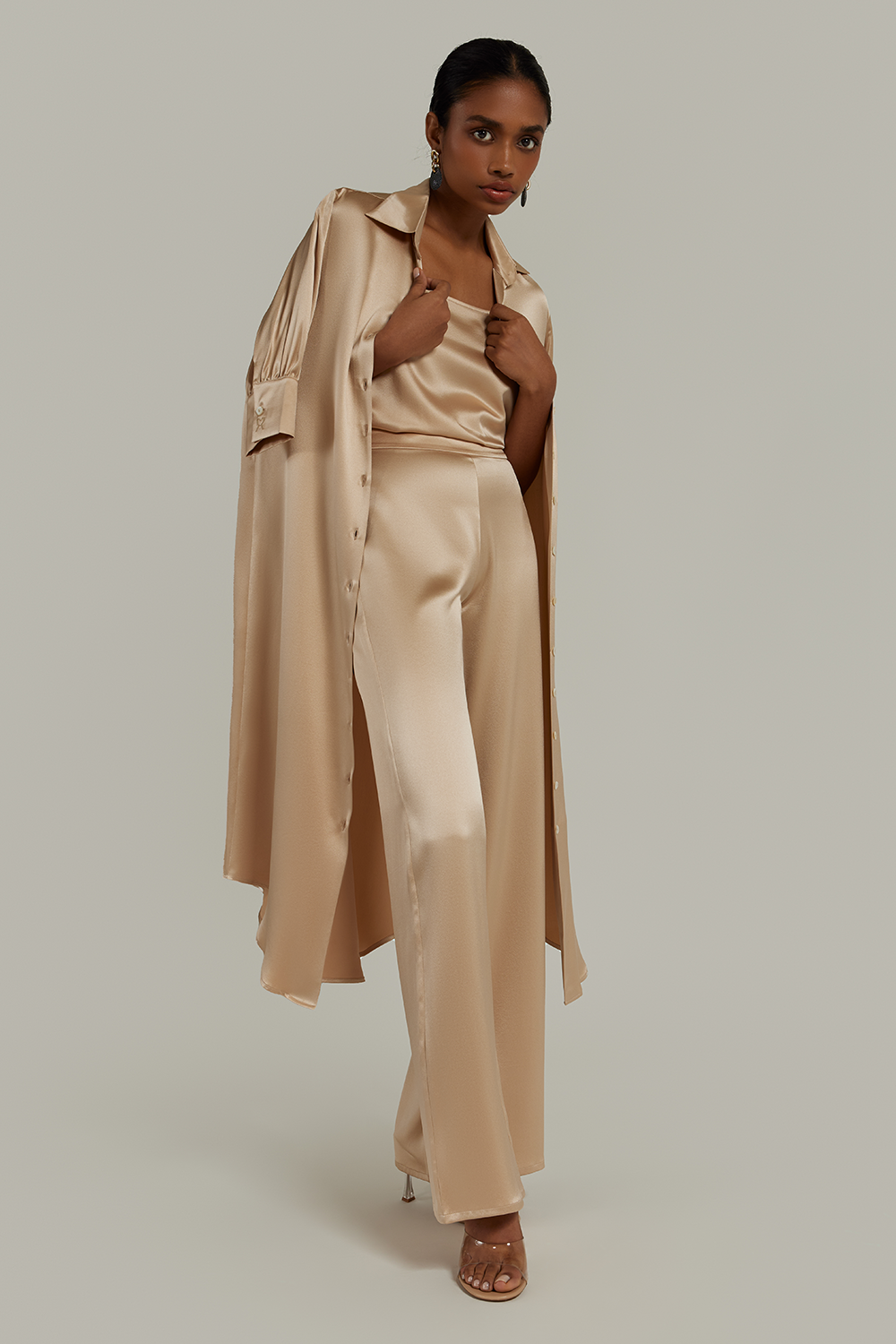 Champagne Silk Trousers