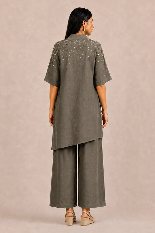Dark Cement  Rhinestone Opus Co-ord Set