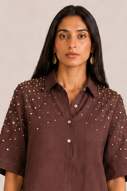 Chocolate Rhinestone Opus Co-ord Set