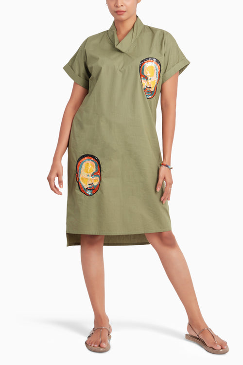 Olive Turtle Neck Dress