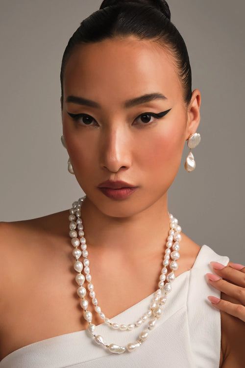 Rice & Baroque Pearl Necklace