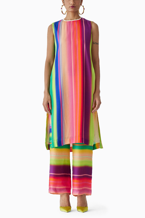 Rainbow Kurta And Pants Co-ord