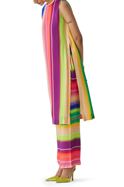 Rainbow Kurta And Pants Co-ord