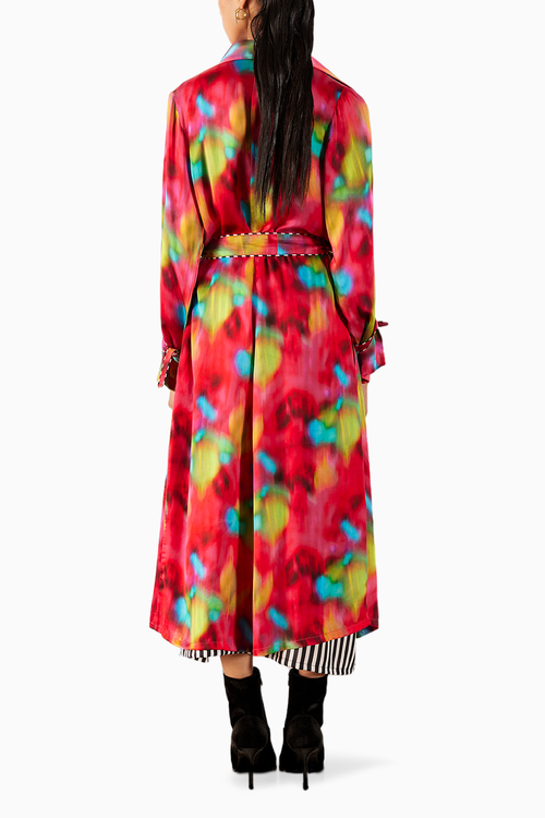 Poppy Trench Coat With Striped Slip Dress