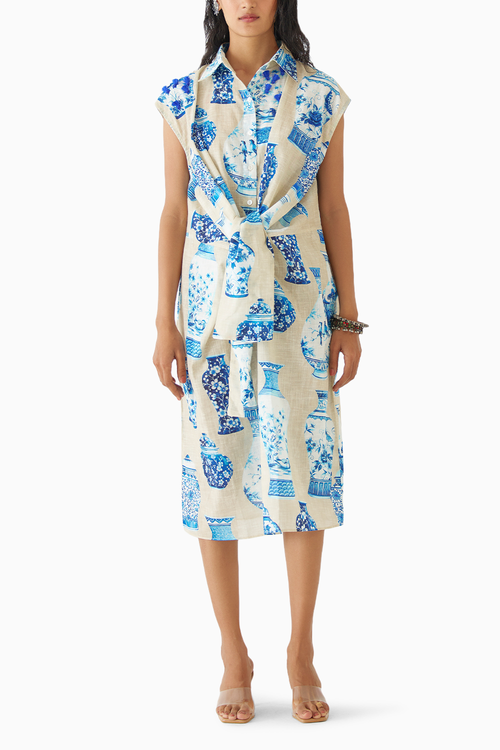 Porcelain Knot Shirt Dress