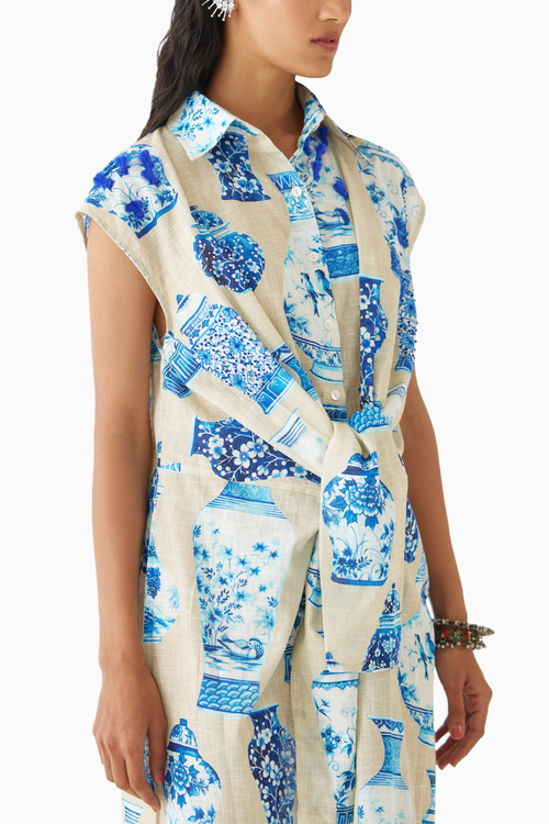Porcelain Knot Shirt Dress