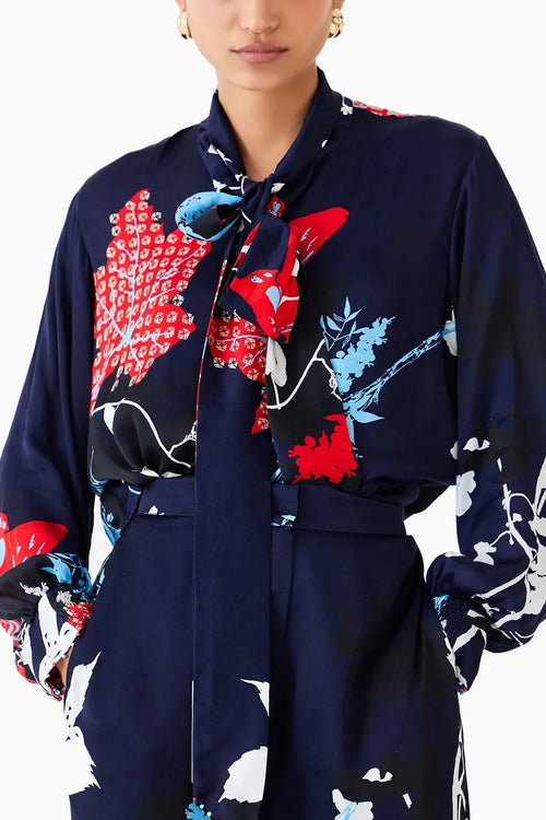 Royal Ikigai Knot Shirt& Trousers Co-ord