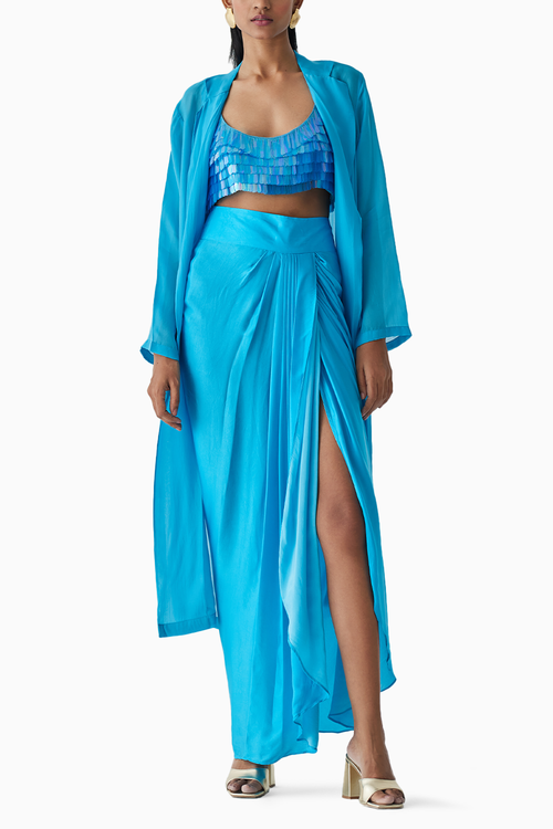 Macaw Sequin Blouse & Knot Skirt