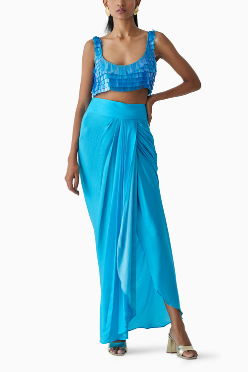 Macaw Sequin Blouse & Knot Skirt