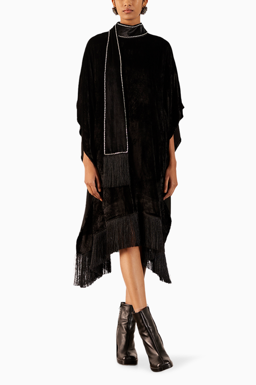 Miller Velvet Kimono With Fringe