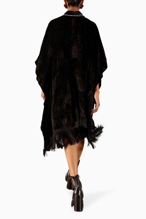 Miller Velvet Kimono With Fringe