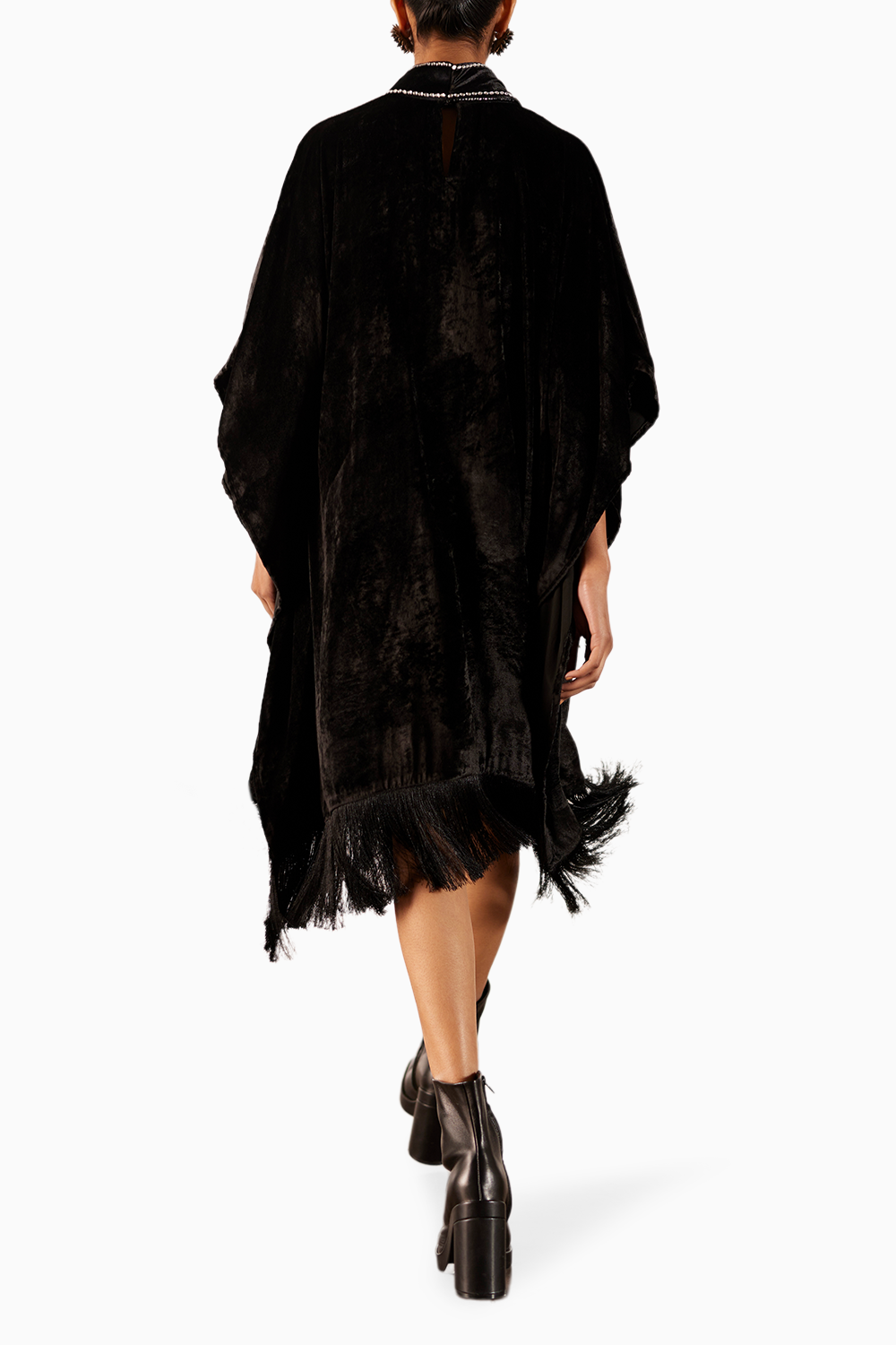 Miller Velvet Kimono With Fringe