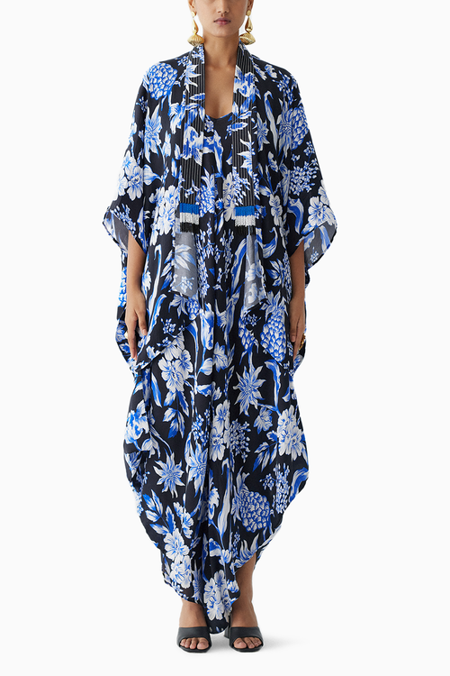 Black Pineapple Jumpsuit And Cape