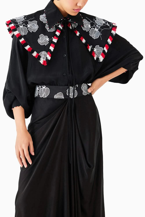 Black Tulip Batwing Shirt & Skirt Co-ord
