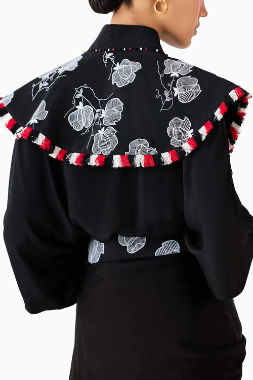 Black Tulip Batwing Shirt & Skirt Co-ord