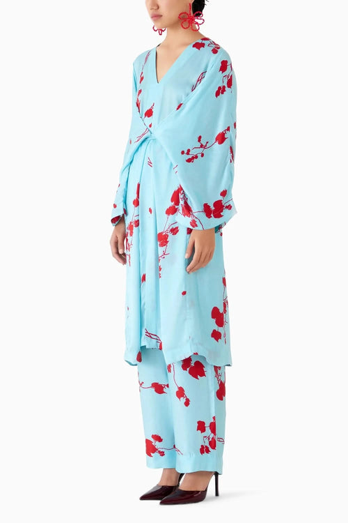 Baby Sakura Kimono Dress & Pants Co-ord