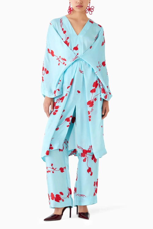 Baby Sakura Kimono Dress & Pants Co-ord
