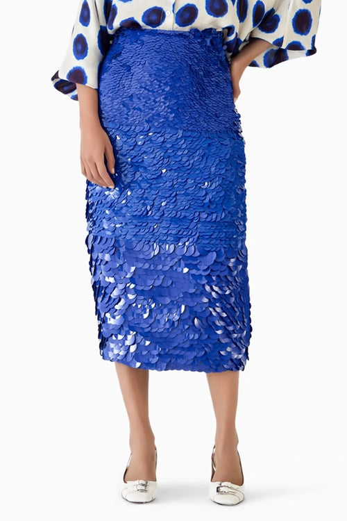 Indigo Sequin Skirt