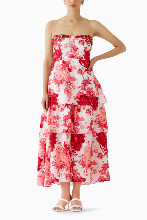 Ruby Chintz Tiered Dress
