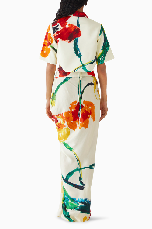 Monet Crop Blazer & Draped Skirt