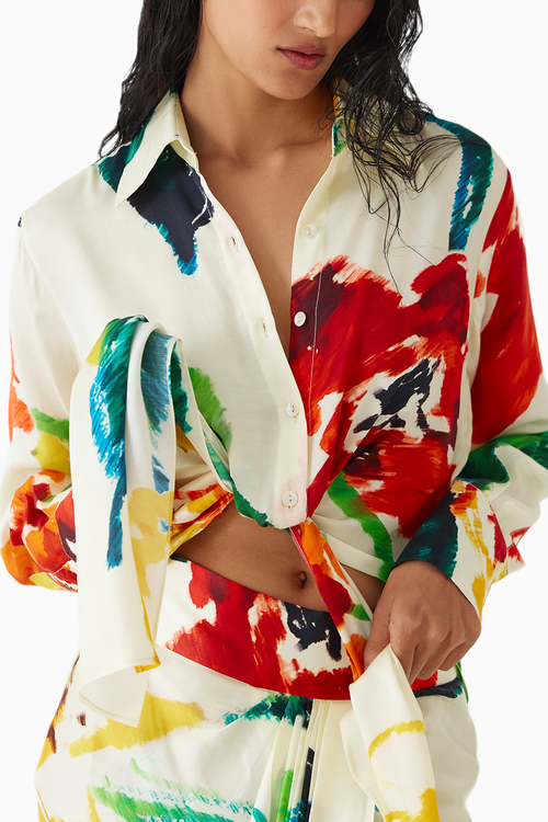 Monet Knot Shirt & Draped Skirt