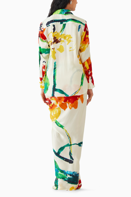 Monet Knot Shirt & Draped Skirt