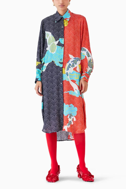 Koi Shirt Dress