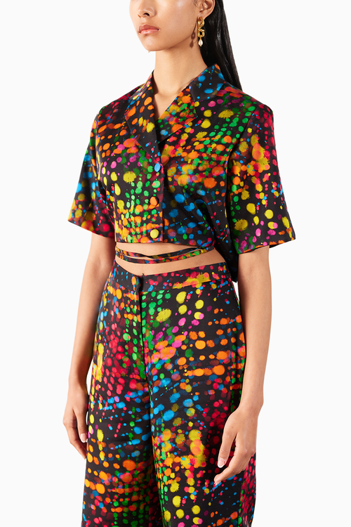 Wildflower Print Crop Blazer And Pants Co-ord