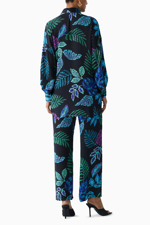 Black Jungle Shirt And Pants Co-ord