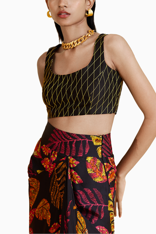 Rain Forest Knot Style Skirt With Blouse