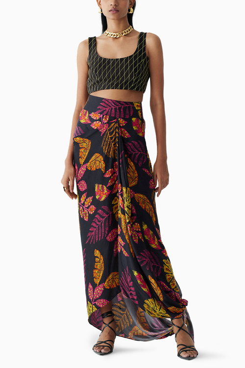 Rain Forest Knot Style Skirt With Blouse