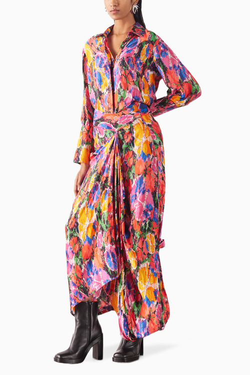 Petunia Shirt & Draped Skirt Co-ord