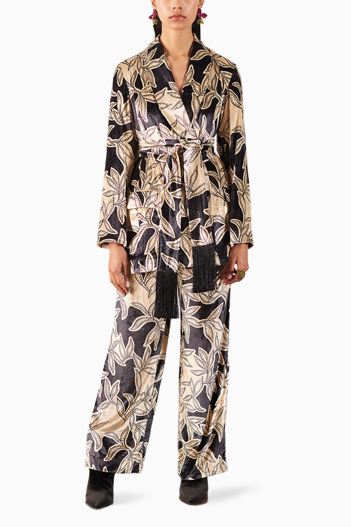 Hazel Velvet Blazer With Trousers