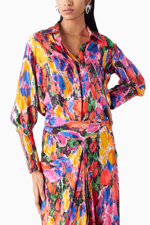 Petunia Shirt & Draped Skirt Co-ord
