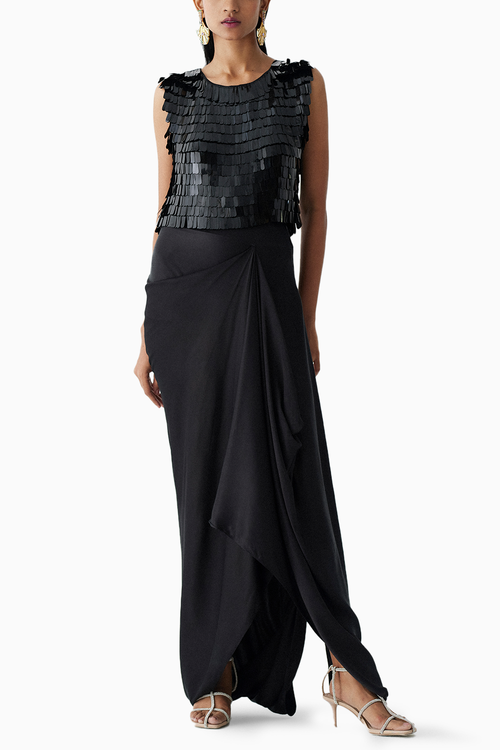Toucan Sequin Blouse & Knot Skirt