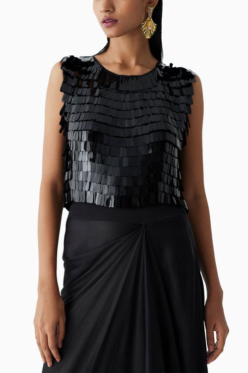 Toucan Sequin Blouse & Knot Skirt