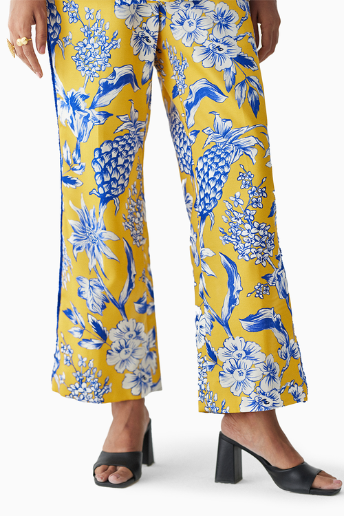 Yellow Pineapple Blazer & Pants Co-ord