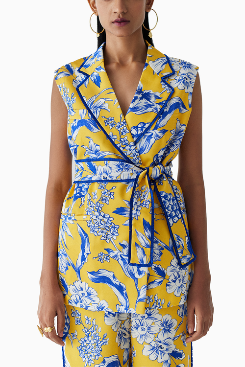 Yellow Pineapple Blazer & Pants Co-ord