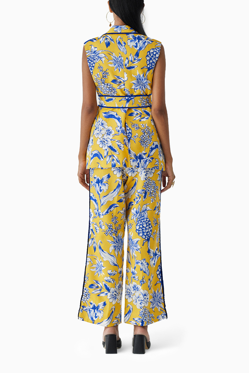 Yellow Pineapple Blazer & Pants Co-ord