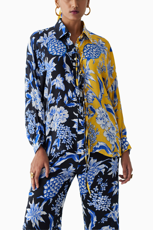 Black/Yellow Pineapple Shirt & Trousers Co-ord