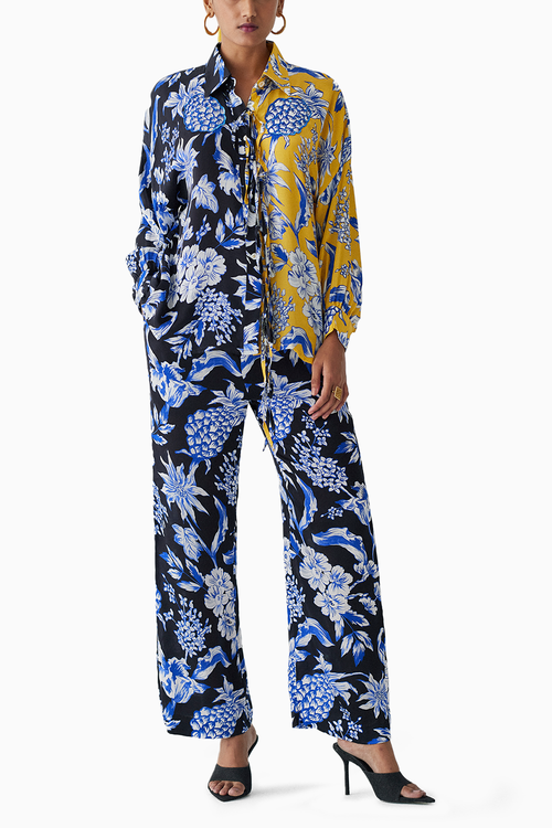 Black/Yellow Pineapple Shirt & Trousers Co-ord