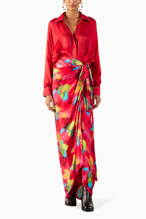 Poppy Shirt Draped Dress
