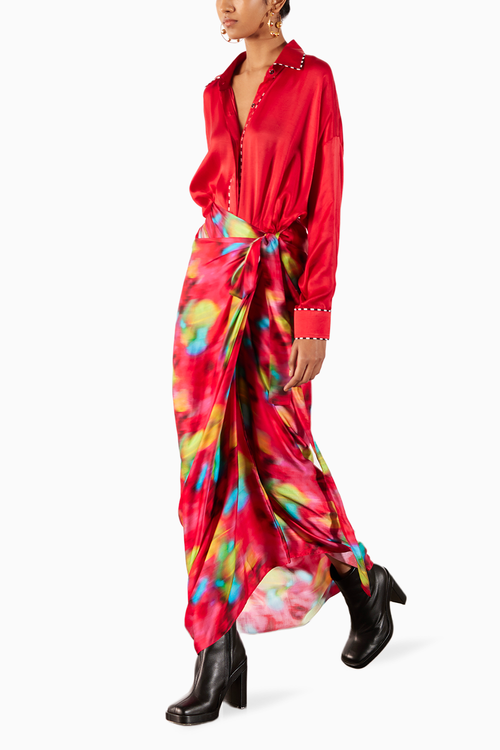 Poppy Shirt Draped Dress