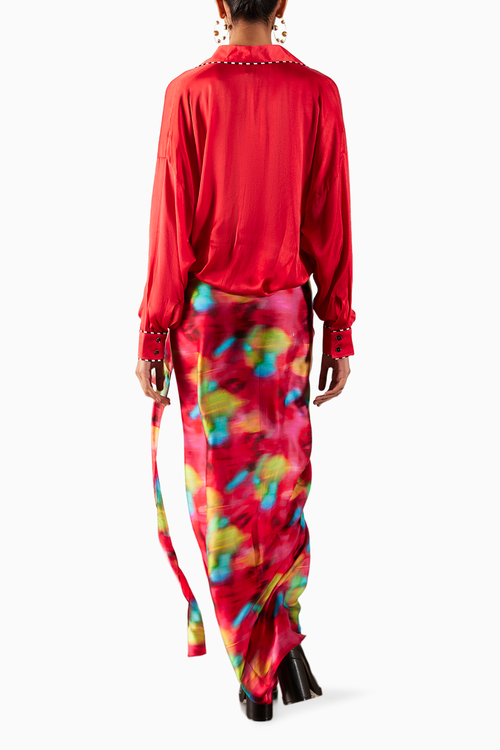 Poppy Shirt Draped Dress