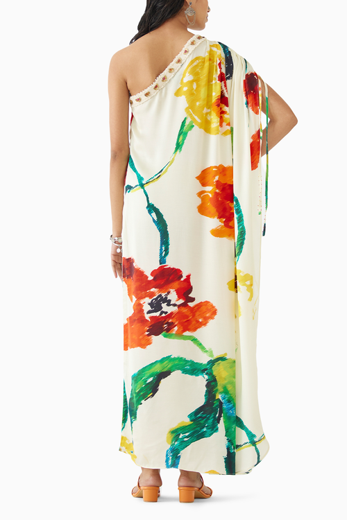 Monet One Shoulder Drawstring Dress